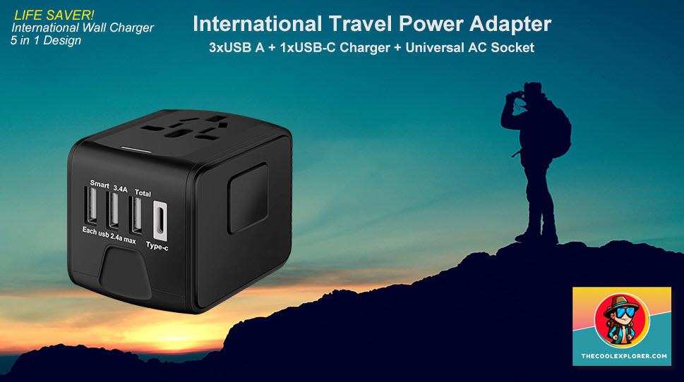 SAUNORCH Universal International Travel Power Adapter